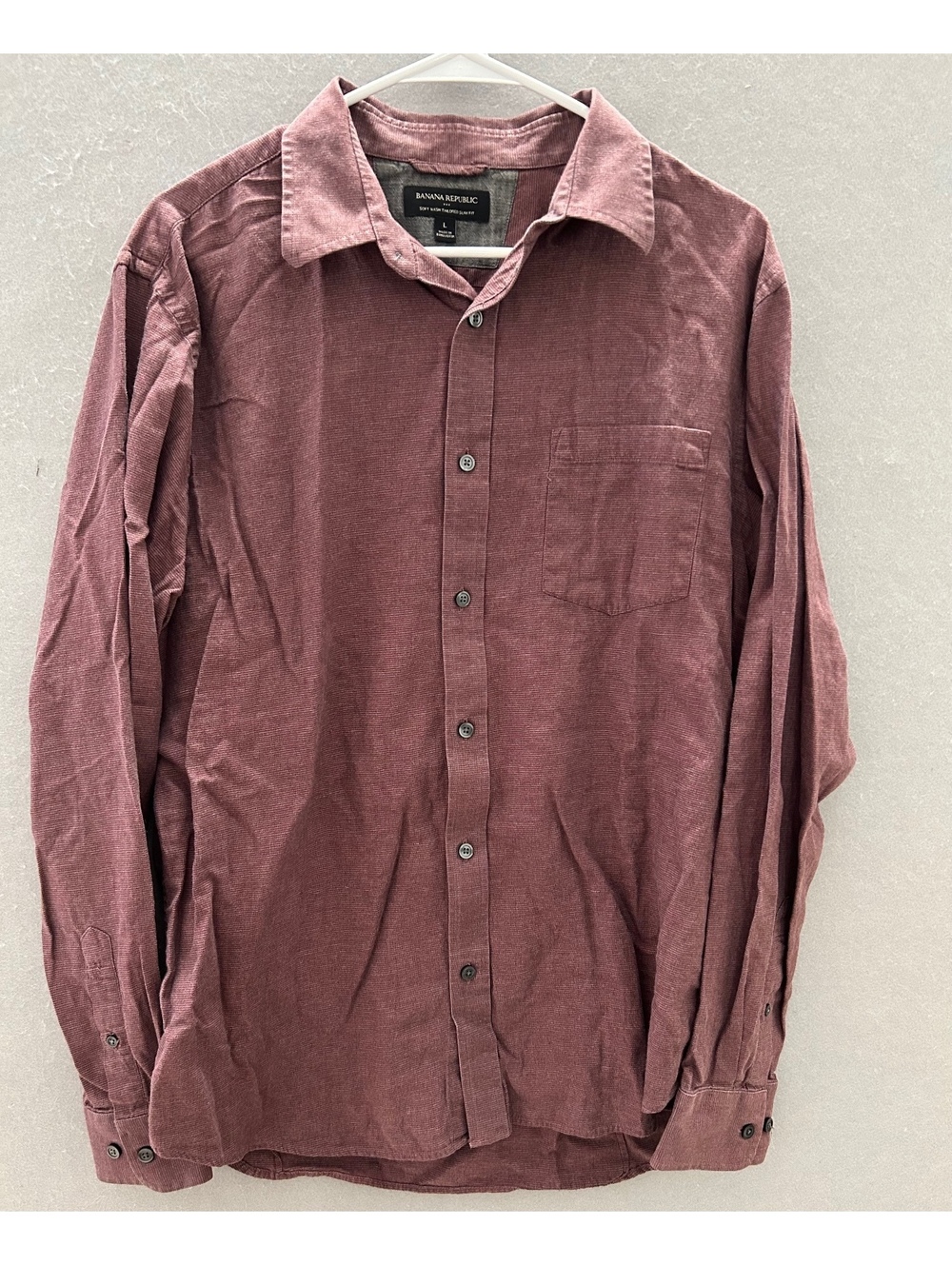 Banana Republic Men's Soft Wash Tailored Slim Fit Long Sleeve Shirt Size Large